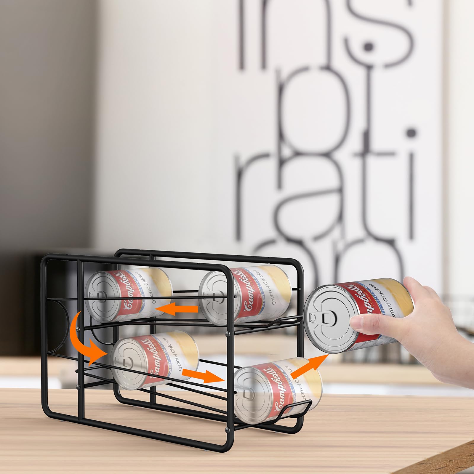 MOOACE estante de latas de metal apilable, estructura duradera.