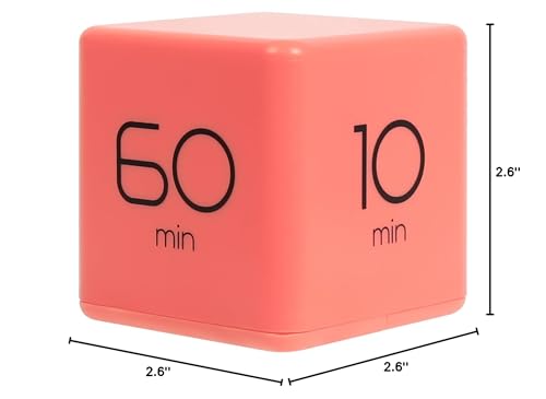 mooas Temporizador-Cubo Coral, ideal para rutinas de estudio y cocina.