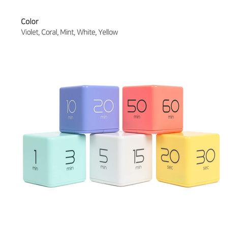 mooas Temporizador-Cubo Coral, diseño simple que decora el espacio de trabajo.