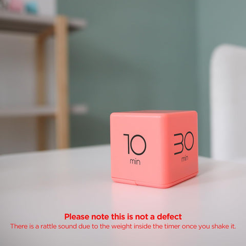 mooas Temporizador-Cubo Coral, vista lateral derecha, perfecto para escritorios ordenados.