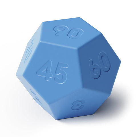 mooas dodecagon temporizador azul en escritorio para enfoque y productividad