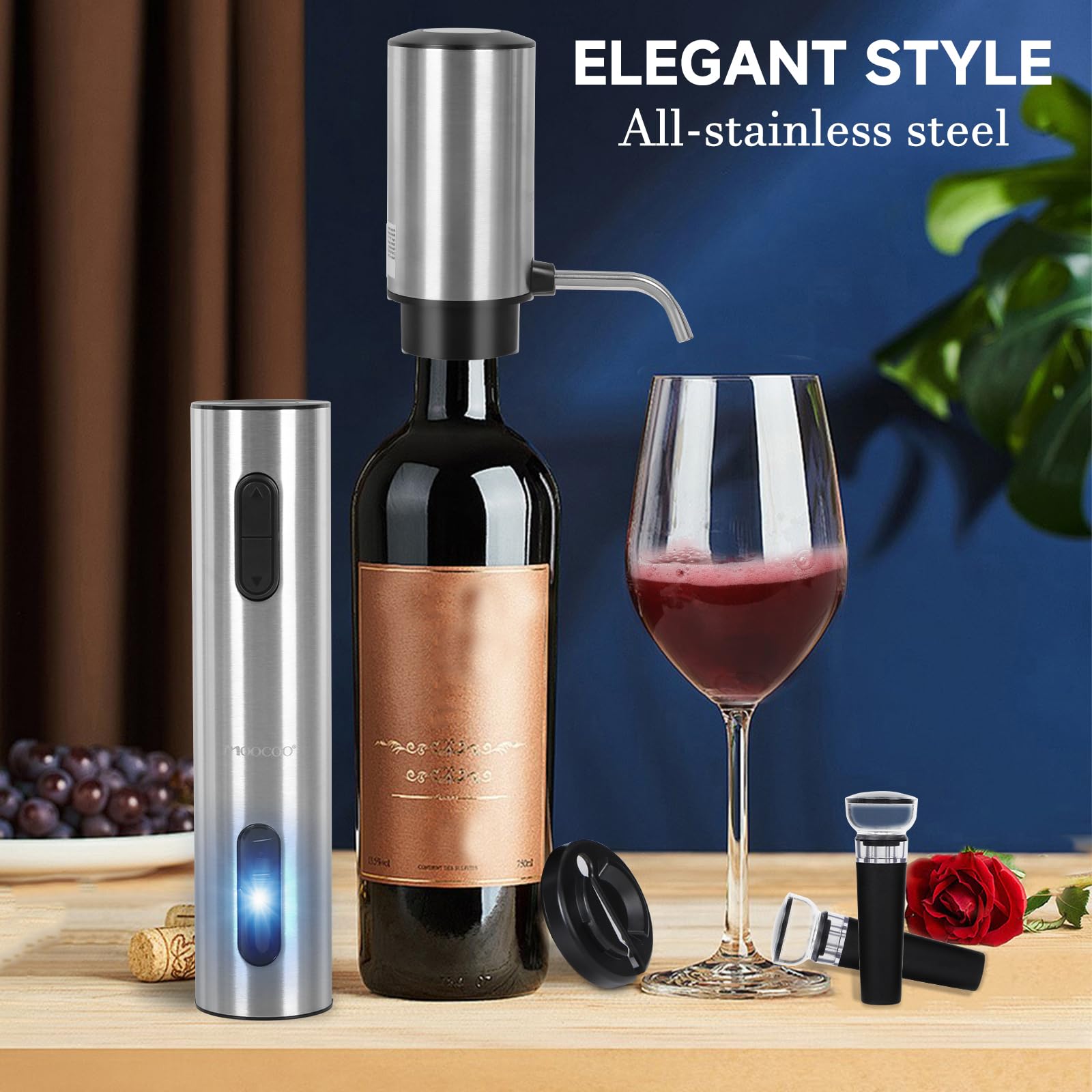 Accesorios Moocoo para vino en casa, listos para cualquier ocasión