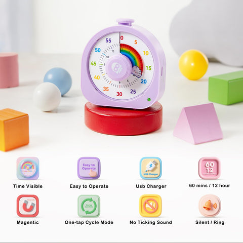 Temporizador arcoíris ABS no tóxico, seguro para niños
