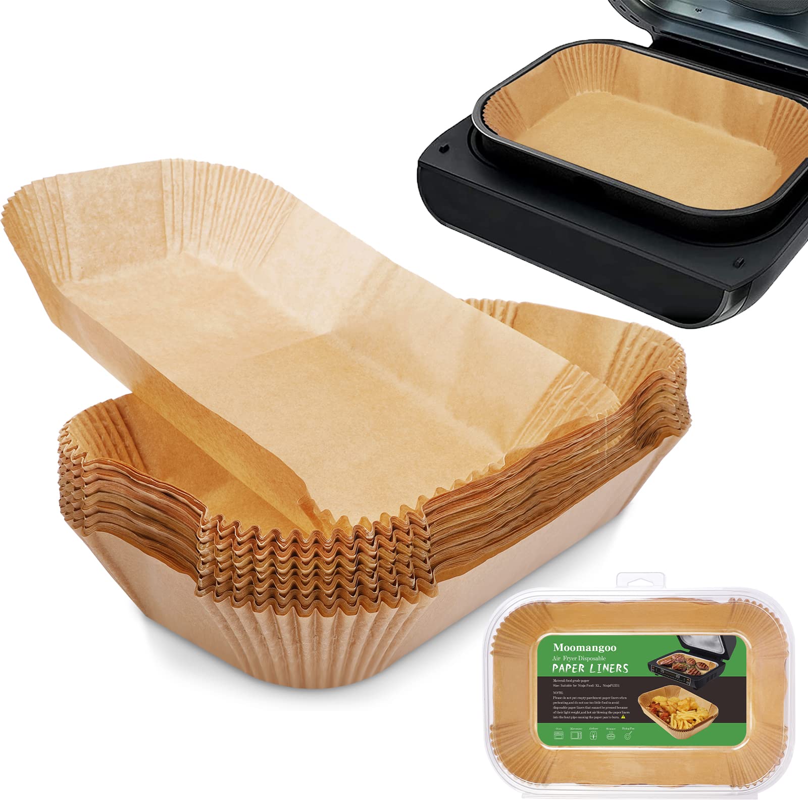 MooManGoo Ninja Smart XL liners para bandeja rectangular, facilita limpieza tras cocinar