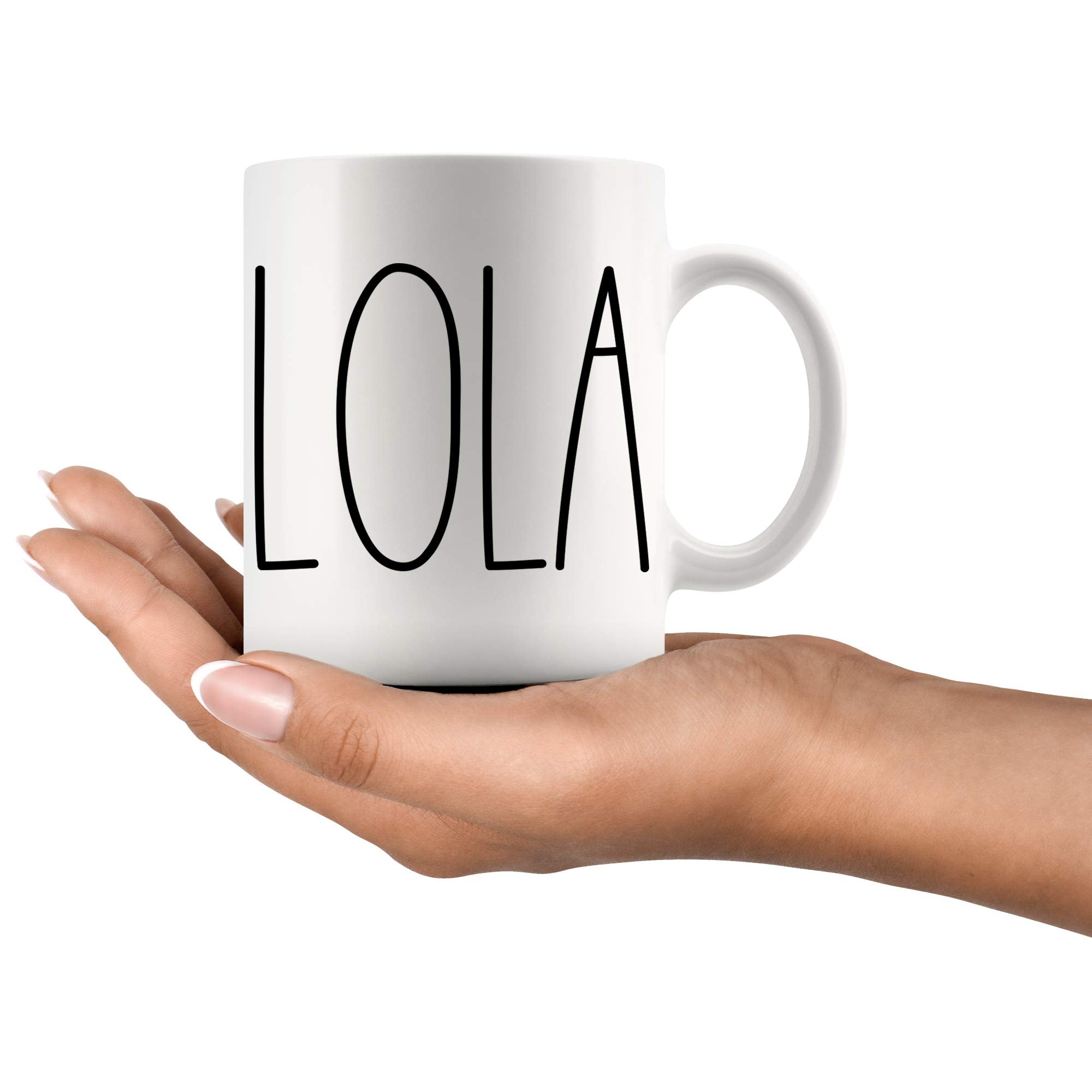 Taza Lola de Moon9xx, vista lateral, ideal como regalo.