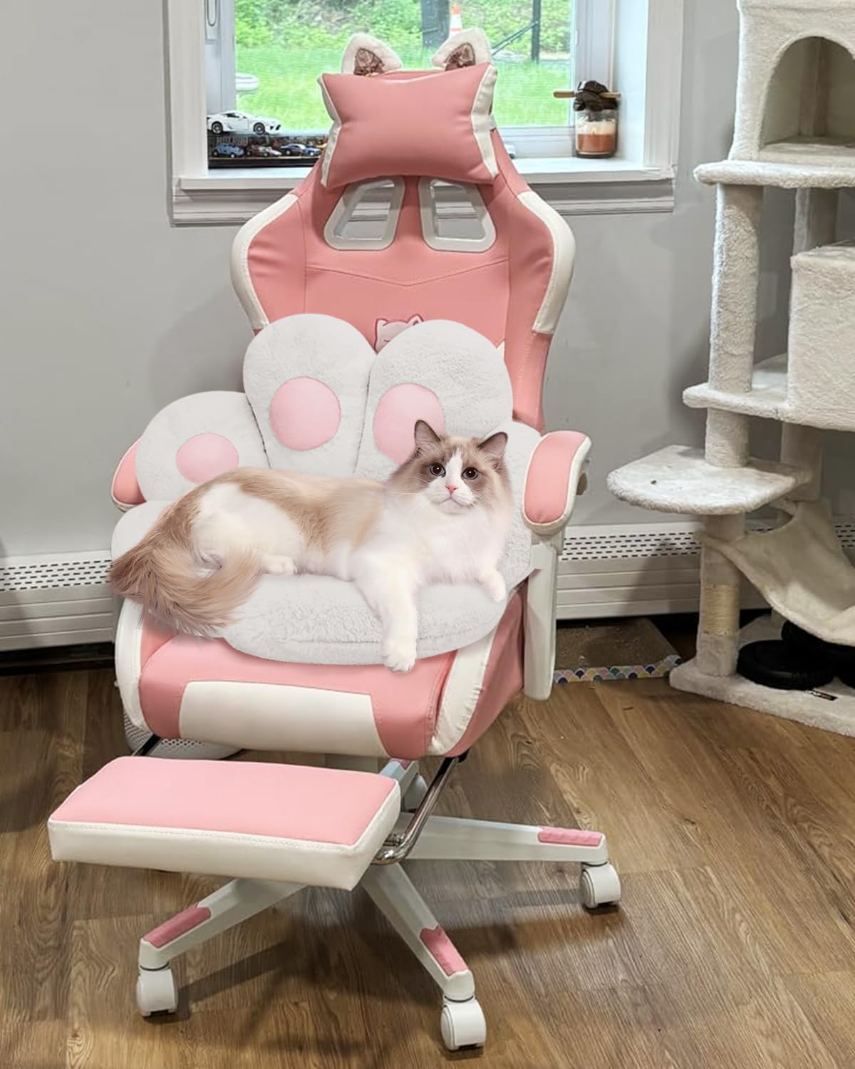 Moonbeeki cojin-pata-gato-silla uso en sala para descanso y juego