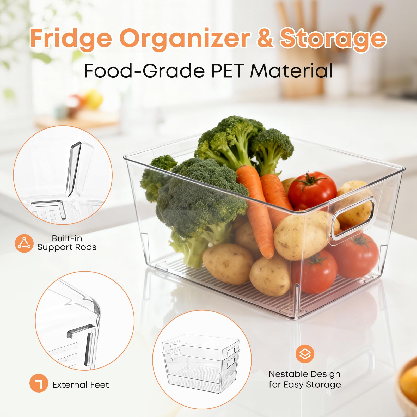MOONEDGE organizadores de baño transparentes para artículos esenciales