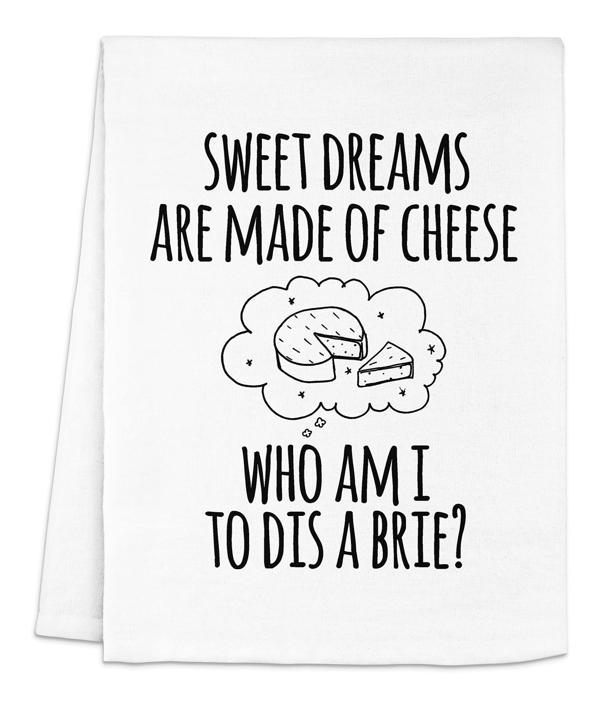 Moonlight Makers: toalla cocina queso-frase, ideal para decoración y conversación.
