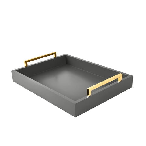 Moonlit Pond bandeja rectangular gris para baño y sala, organización elegante.
