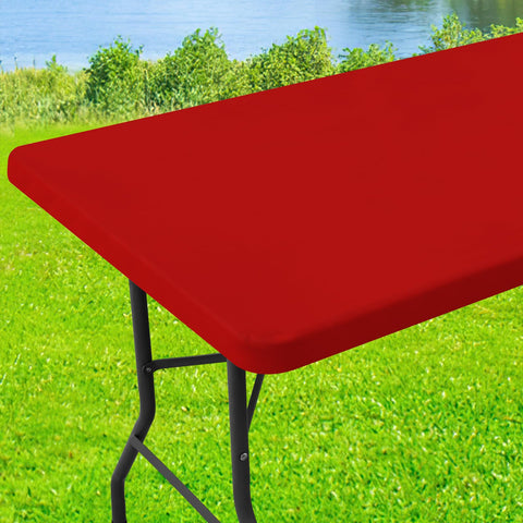 Mantel Moosfor Spandex, cubre mesa rectangular ajustable para exteriores, resistente al agua
