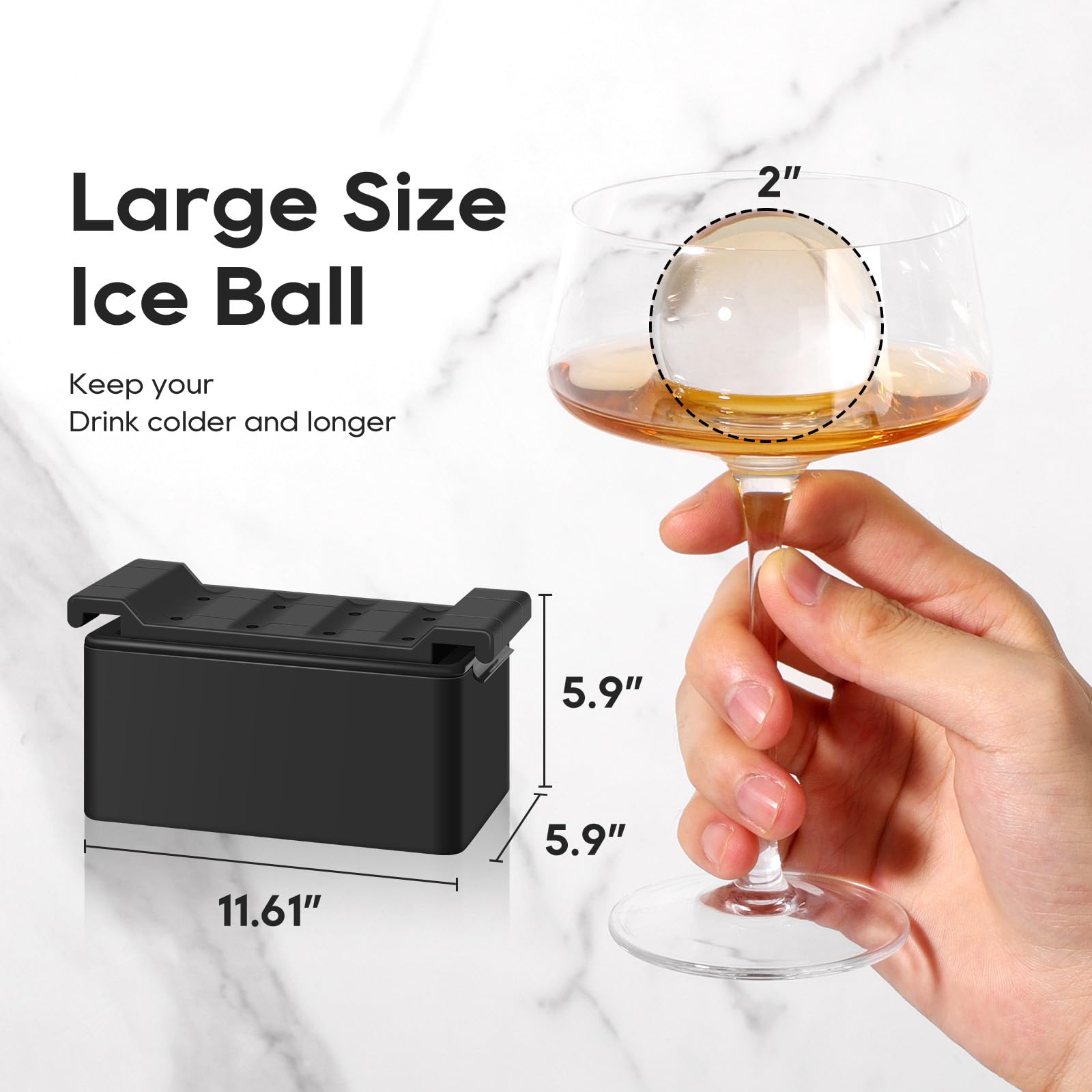 Bola Mooues para cócteles premium en primer plano.
