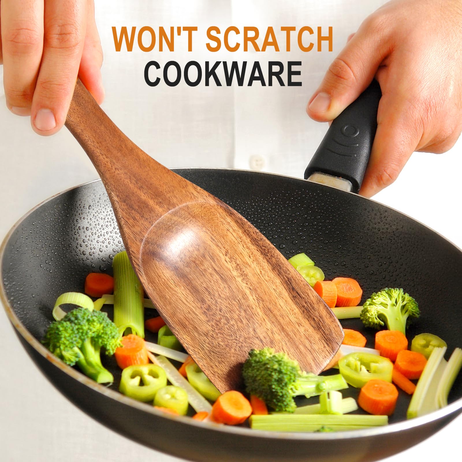Mooues espátula para uso diario en cocina, apta para utensilios antiadherentes.
