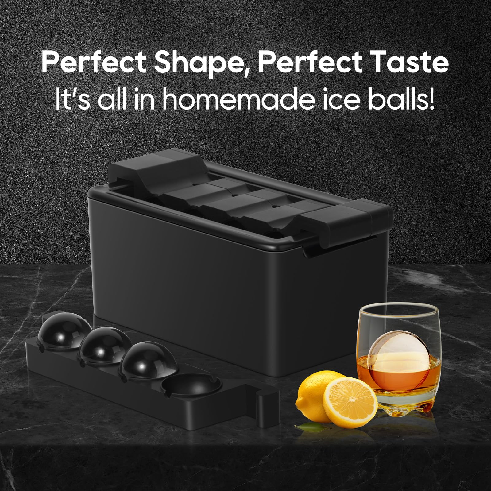 Whisky con bola de hielo Mooues, sabor suave.