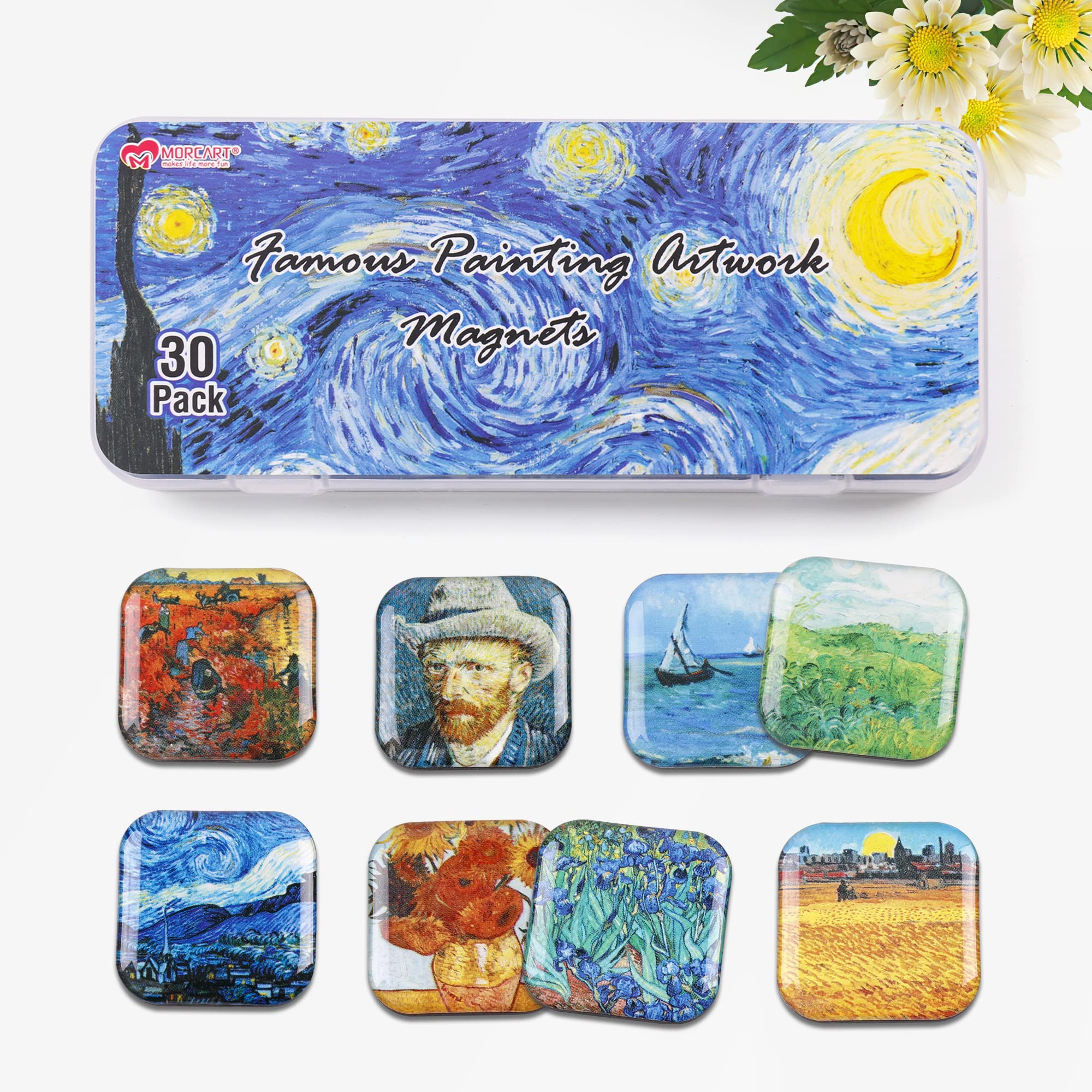 Imanes MORCART Van Gogh, colección para nevera con diseño artístico para notas y fotos.