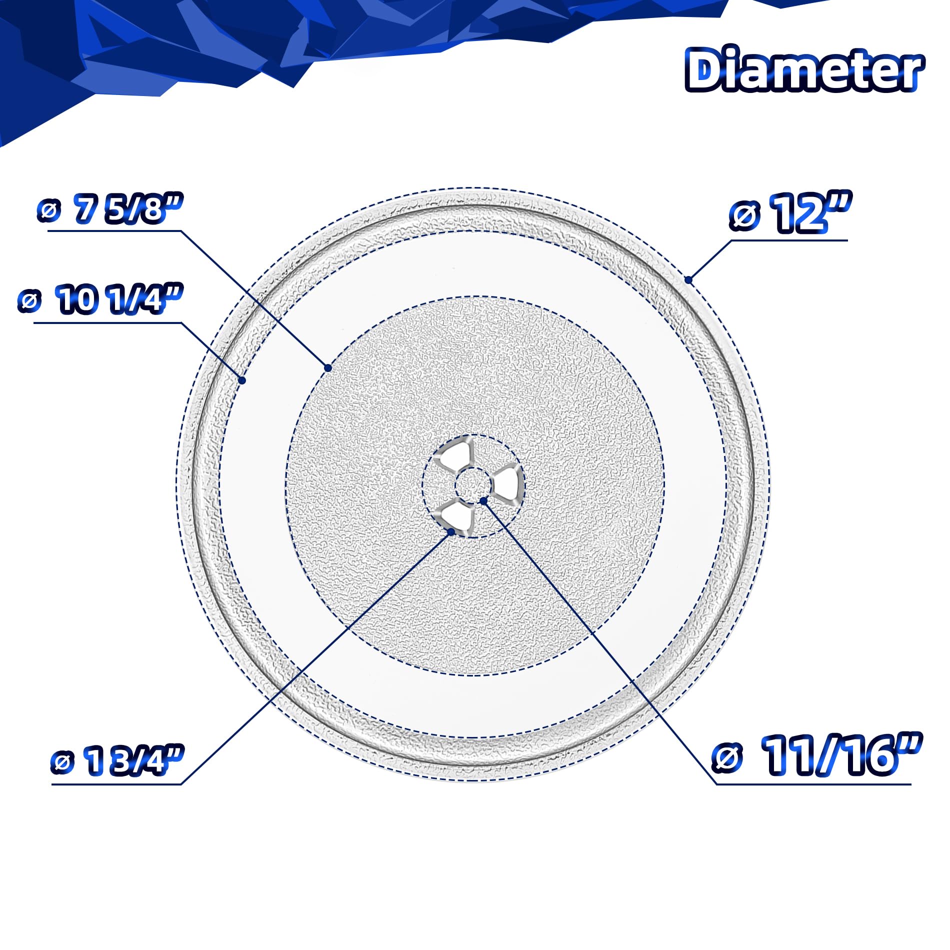 MorefaLife plato giro para microondas de 12 pulgadas, diseño uniforme para calor parejo
