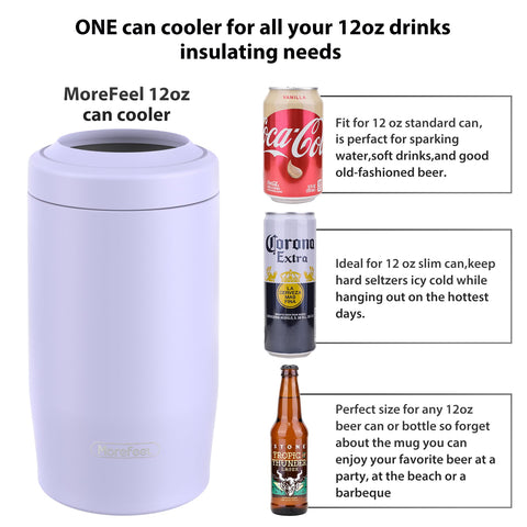 MoreFeel 4-en-1 para botella de cerveza lavanda polvoriento, mantiene la temperatura.