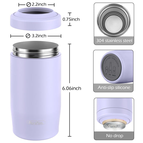 MoreFeel 4-en-1, taza térmica 13-4oz lavanda, uso prolongado.