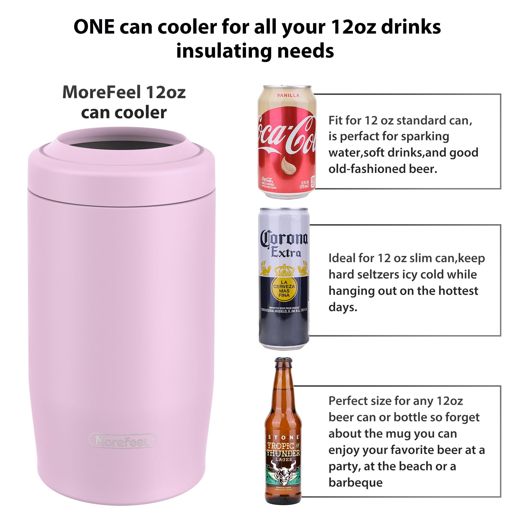 MoreFeel enfriador para botellas 12 oz cerveza, frío sin sabor metálico
