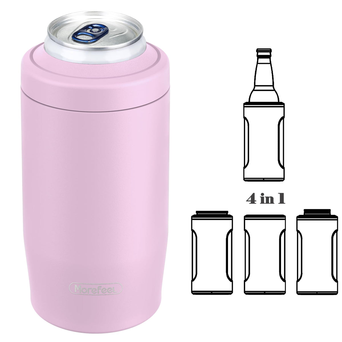 MoreFeel 4 en 1 enfriador para latas slim 12 oz frías