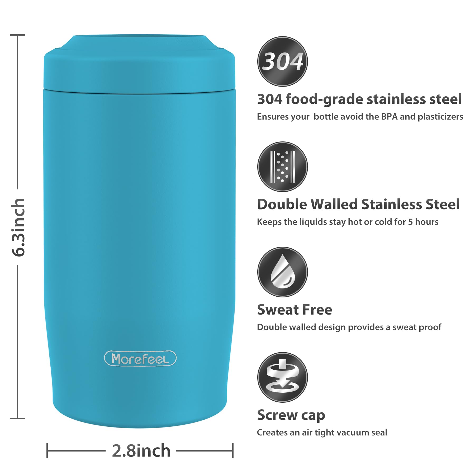 MoreFeel acero inoxidable 304 ofrece durabilidad para uso diario.