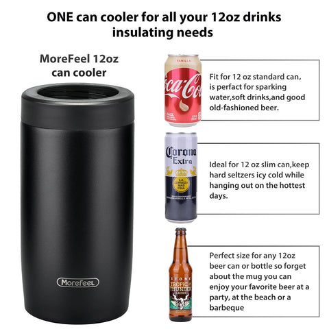 MoreFeel ajuste universal para latas y botellas de 12 onzas.