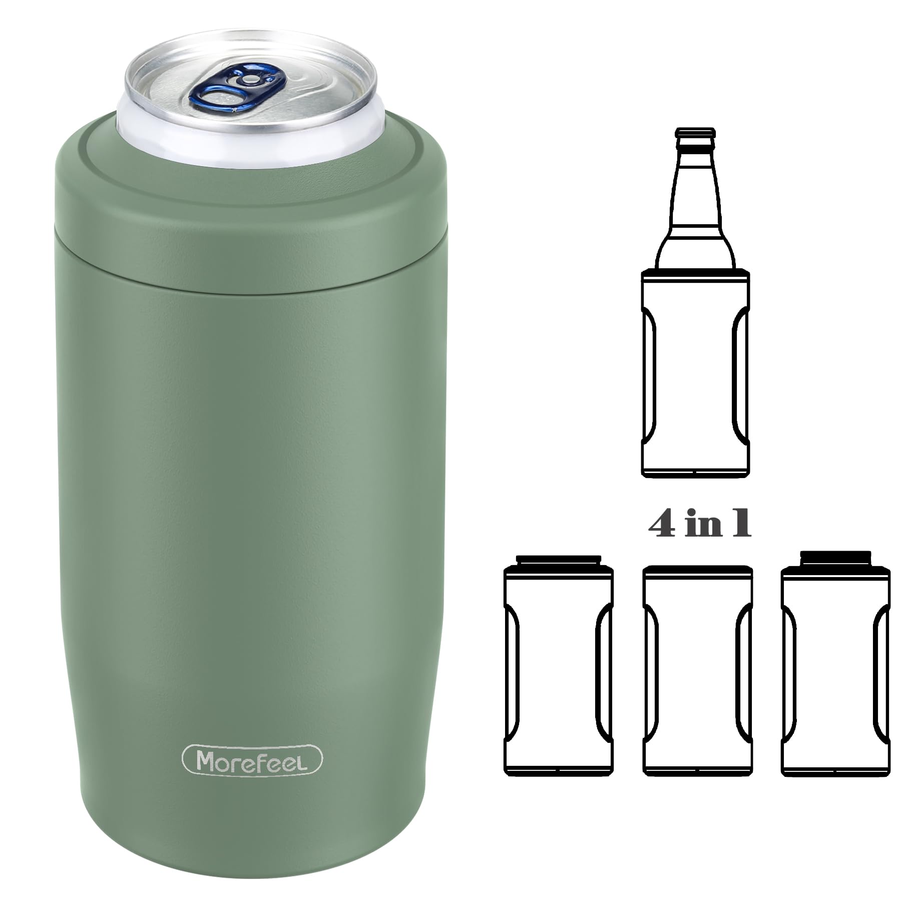 MoreFeel enfriador 4 en 1 para latas de 12 onzas mantiene bebidas frías.
