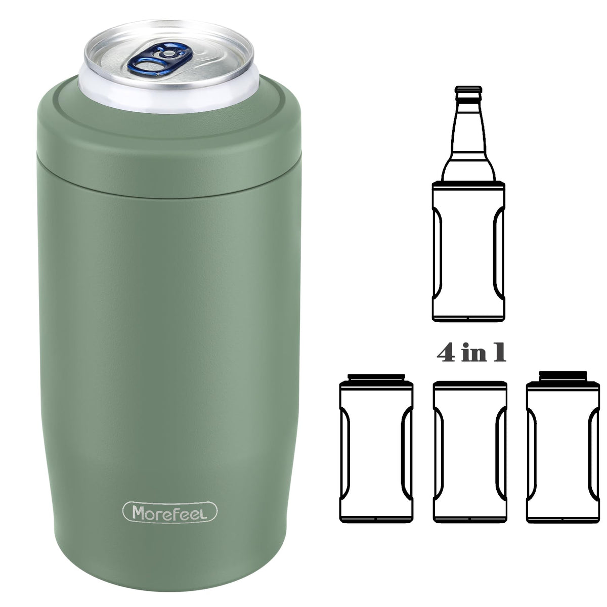 MoreFeel enfriador 4 en 1 para latas de 12 onzas mantiene bebidas frías.