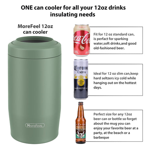 MoreFeel diseño compacto para todas las latas de 12 onzas.