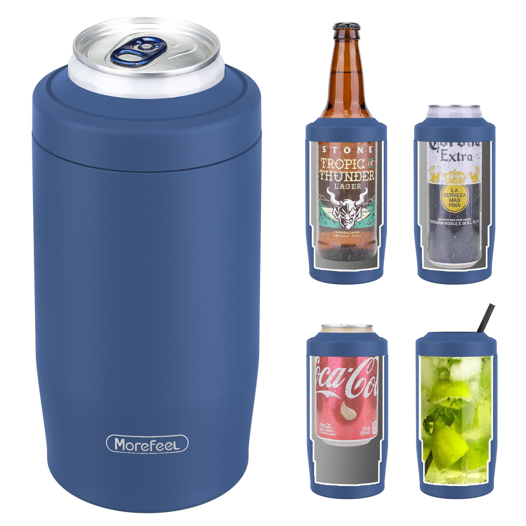 MoreFeel enfriador 4 en 1 para latas de 12 onzas mantiene la bebida fría por horas