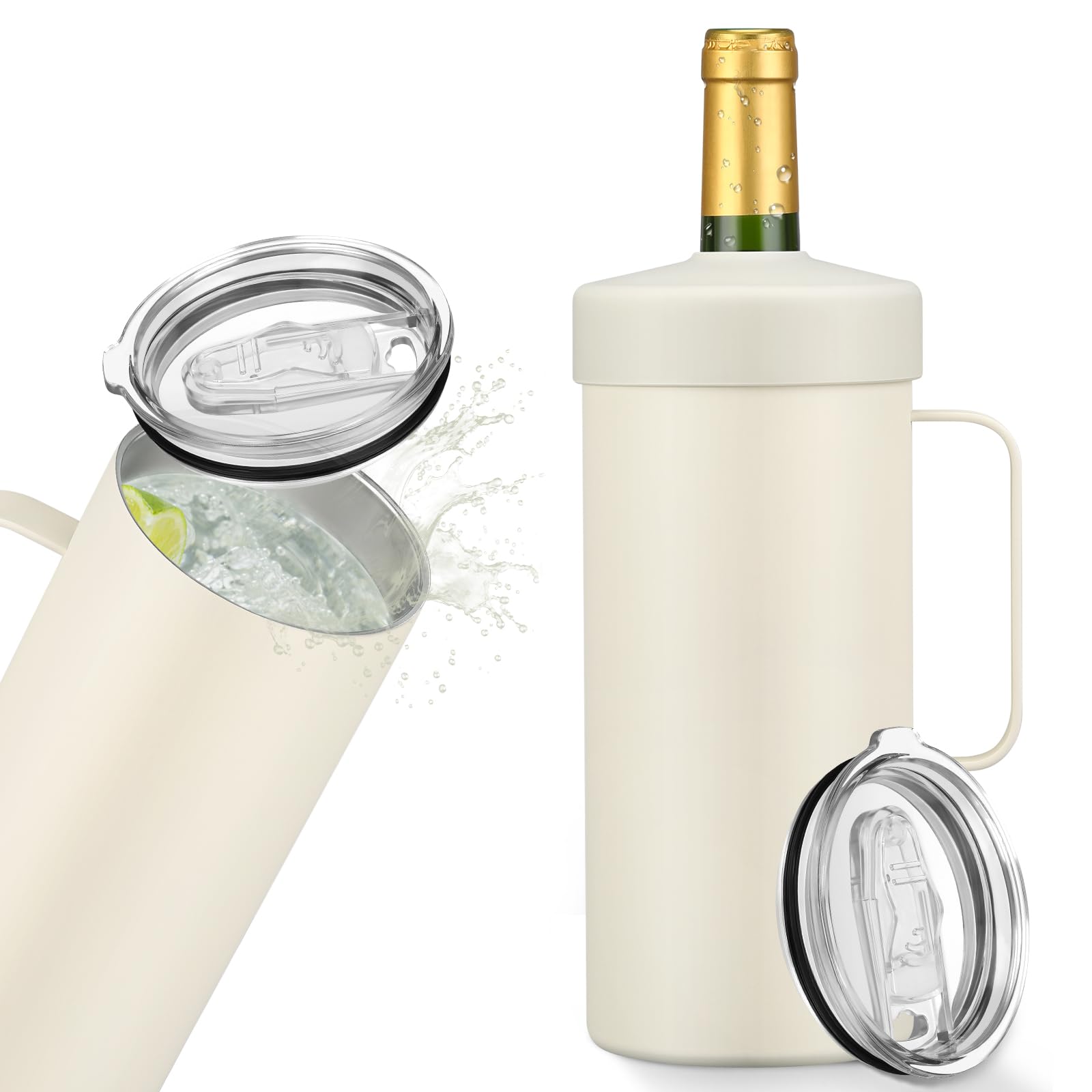 MoreFeel enfriador de botella con asa para servir con una mano.