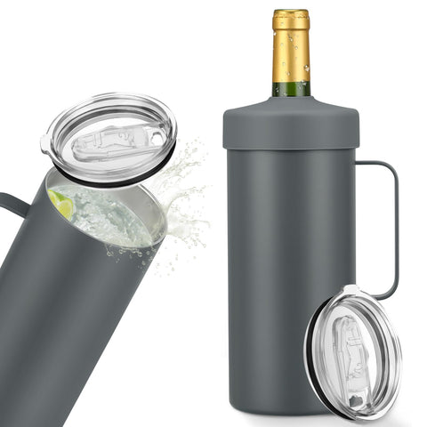 MoreFeel enfriador de vino con asa para servir con una mano.