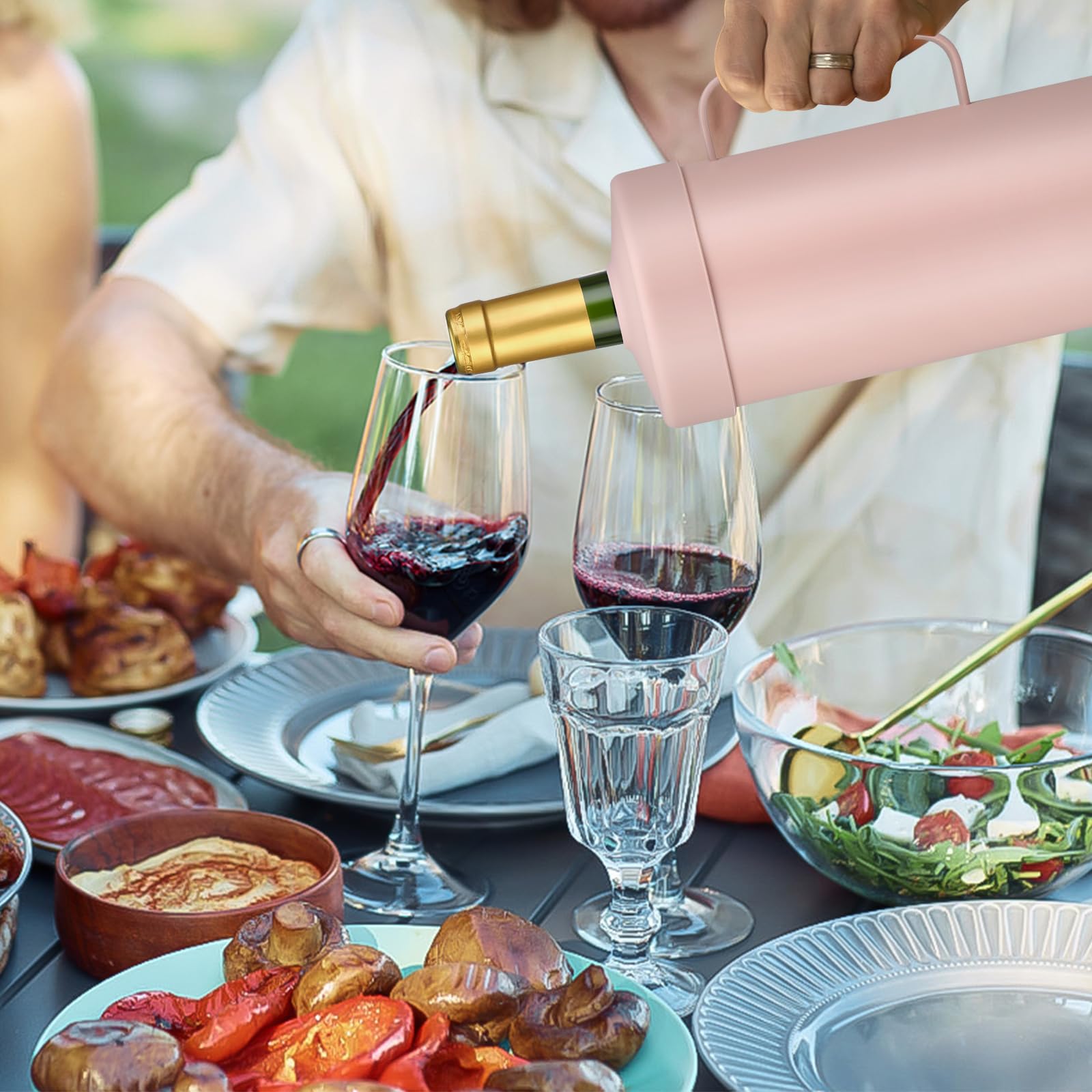 MoreFeel dispositivo portátil para picnics y viajes con vino