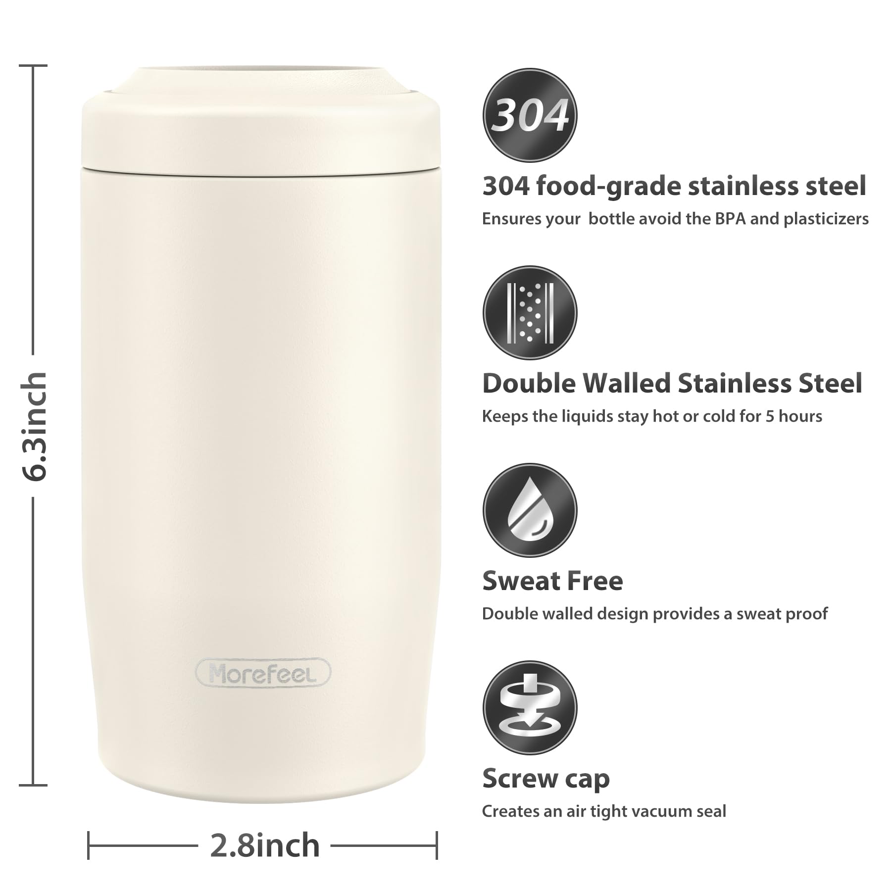 MoreFeel sistema de empuje para colocar y retirar la lata sin esfuerzo.