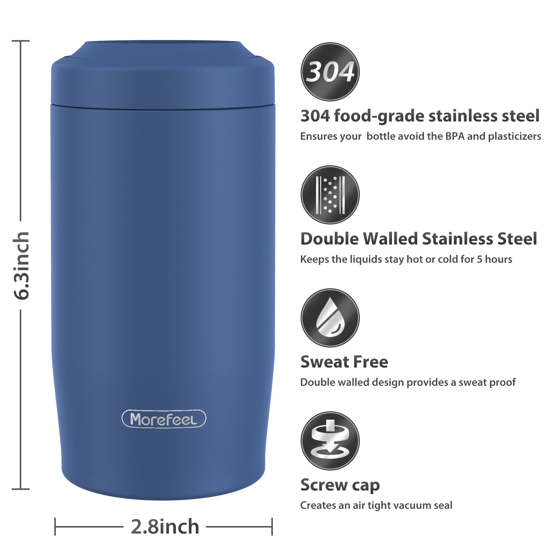 MoreFeel taza termo 400 ml, versatilidad para bebidas frías y calientes