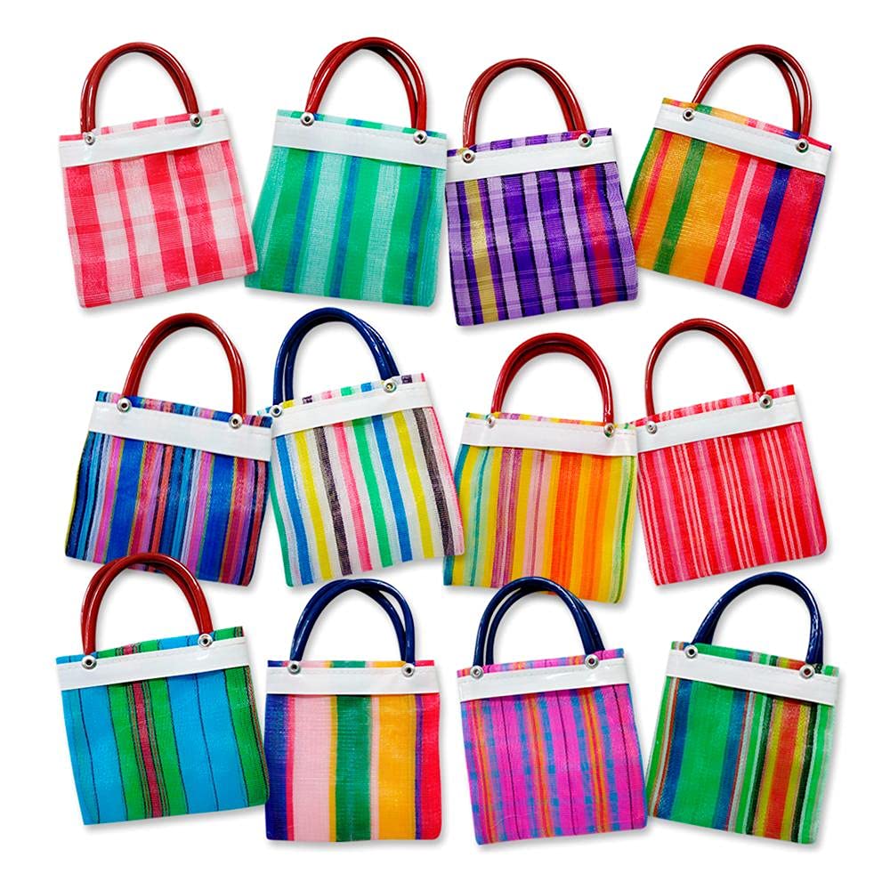 More Fiesta bolsas mercado mini 5x5 colores variados, ideal para recuerdos de fiesta