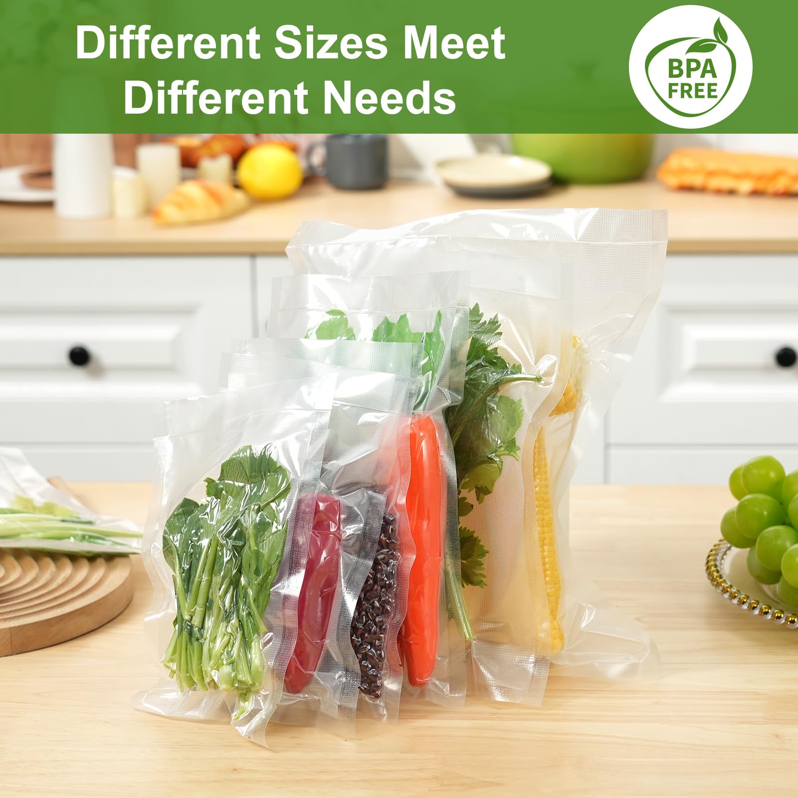 Moretoes bolsas al vacio uso general para verduras y carnes.