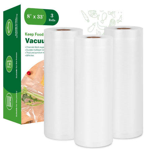 Moretoes bolsas de vacío 8x33 rollos para envasar rápido y sin desperdicio.
