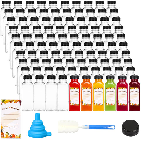 Moretoes botellas de plástico 12oz con tapas, ideales para jugos caseros y batidos.