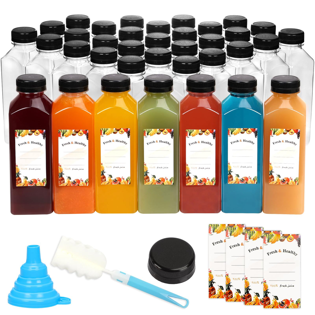 Moretoes botellas de zumo 16oz con tapa, listas para llevar