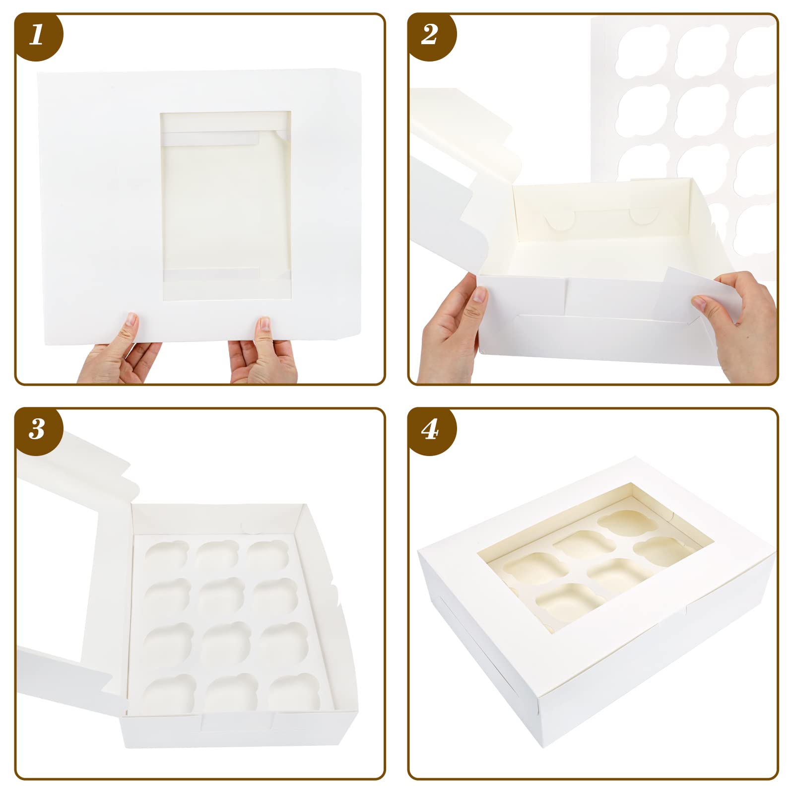 Moretoes caja magdalenas con ventana transparente para exhibir dulces.