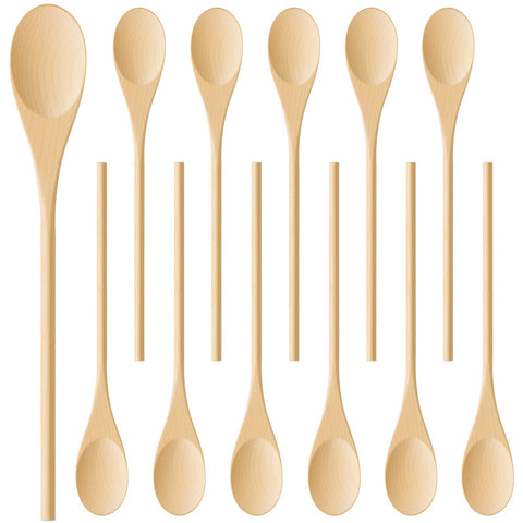 Conjunto Morgles de cucharas de madera, 12 piezas, ideal para cocinar y servir.