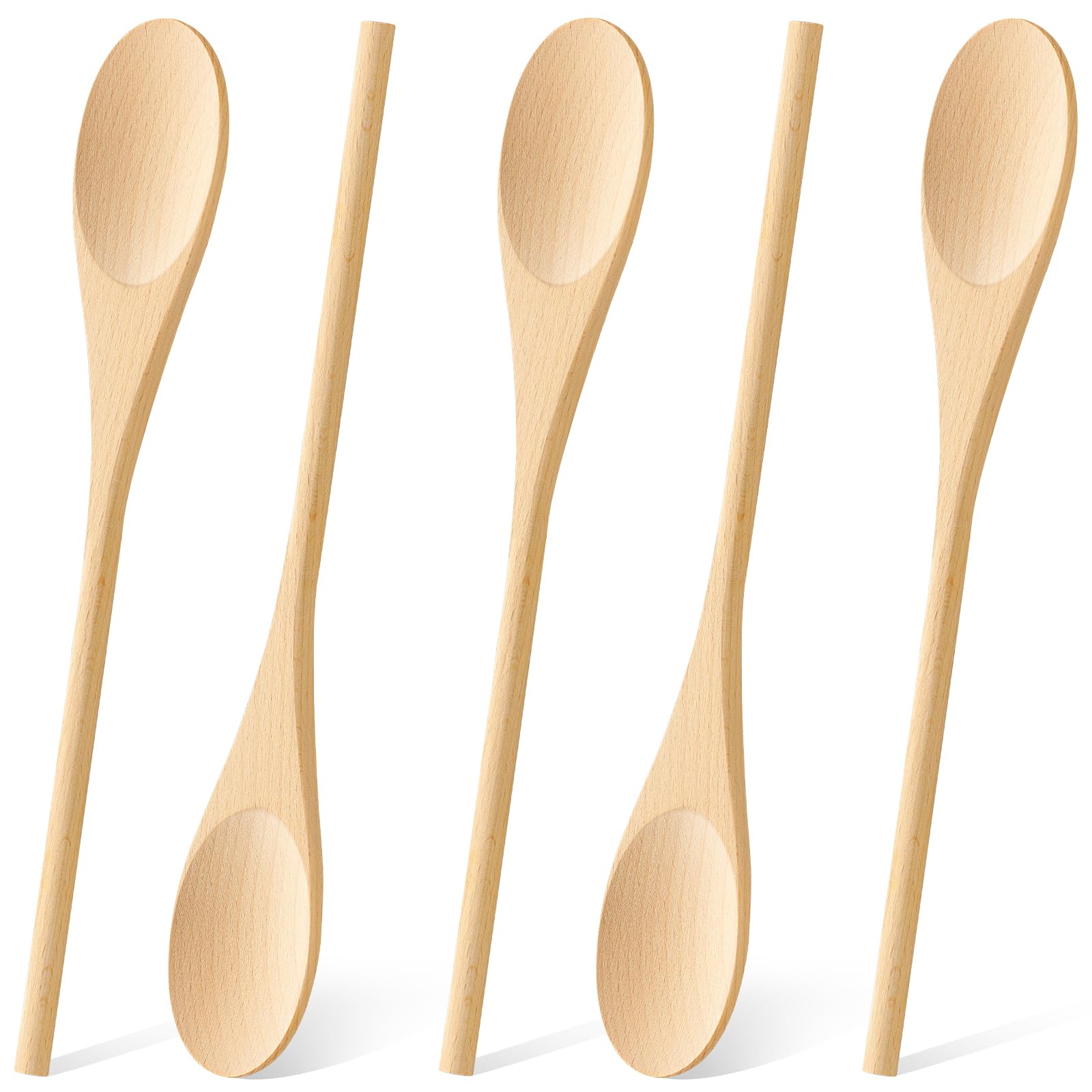 Cucharas Morgles de madera de 12 pulgadas, mango largo, ideales para mezclar sin rayar ollas.