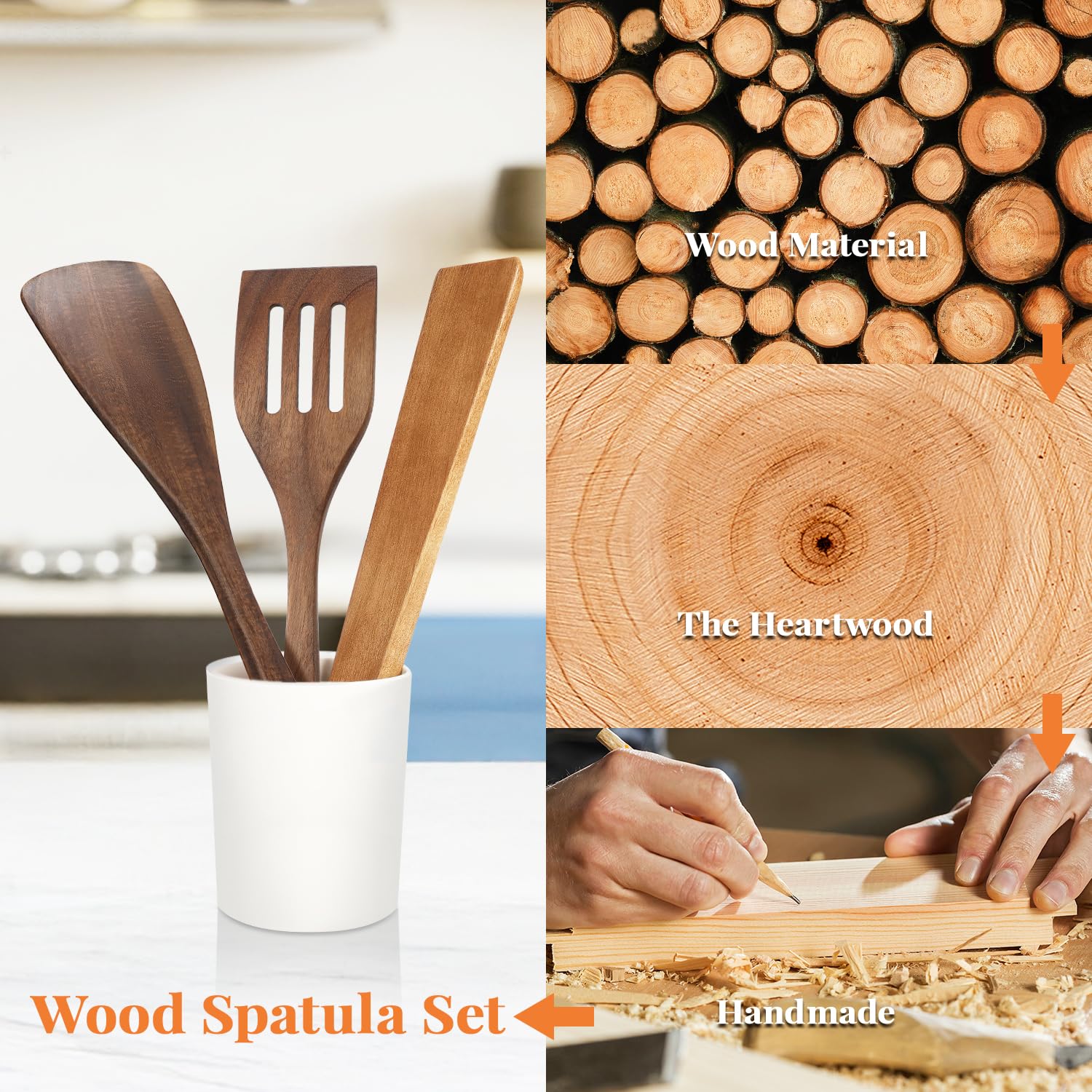 MORGLES la limpieza es facil con estas espatulas de madera acacia y secado rapido