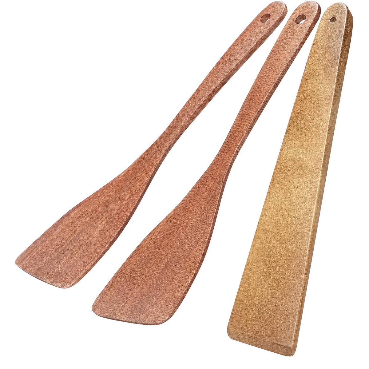 Espatula Morgles de madera con mango largo para voltear en sartenes antiadherentes