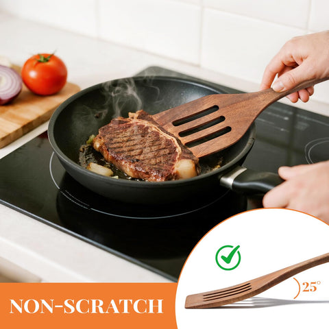 MORGLES raspador de madera acacia para manipular huevos y omeletas con delicadeza