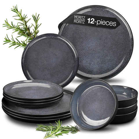 Moritz & Moritz VIDA: platos principales azul cerámica para comidas diarias elegantes