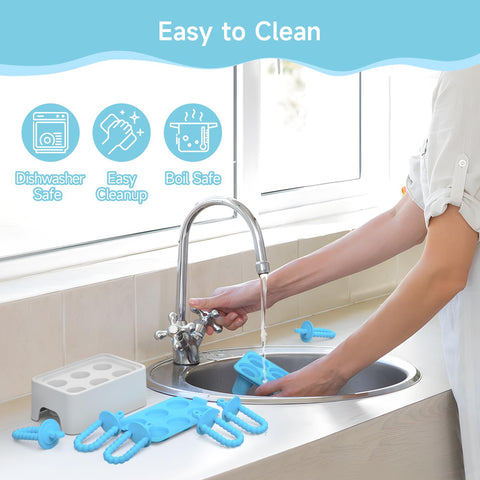 Morlike Living Baby Tiny Pops: compatible con lavavajillas para limpieza rápida.