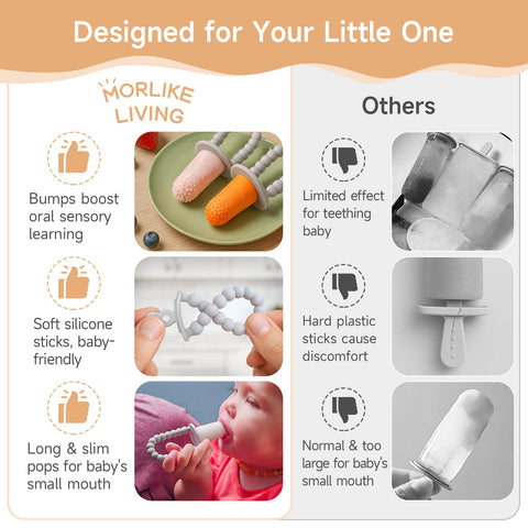 Morlike Living diseño-ergonomico-mano-bebe: mango cómodo para agarre fácil