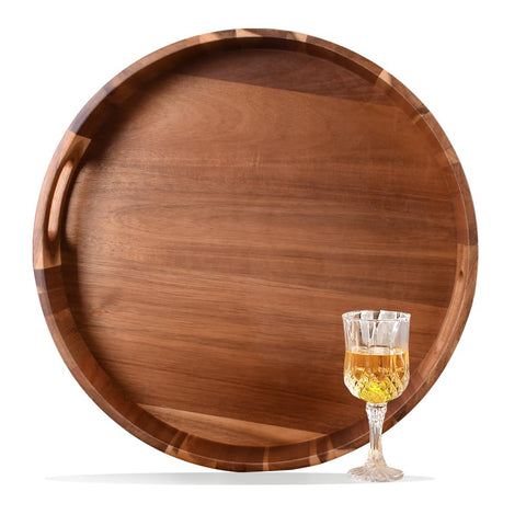 MornHalo: bandeja grande de acacia con asas para servir en la mesa