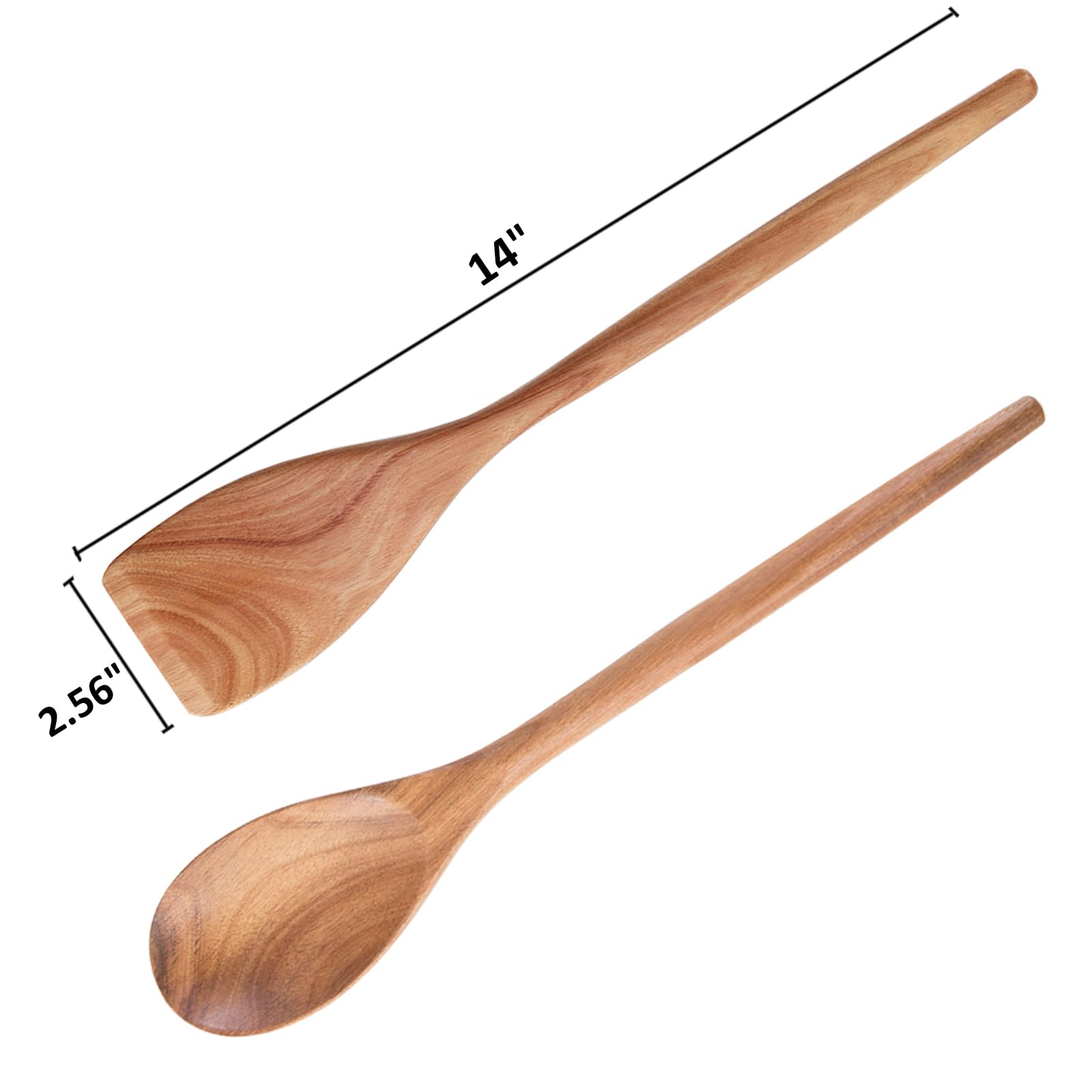 Cuchara MornHalo de acacia con diseño ergonómico para mayor comodidad al cocinar.